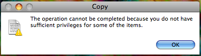 Copy: The operation cannot be completed because you do not have sufficient privileges for some of the items.