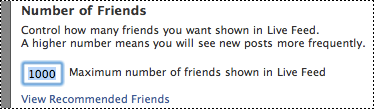 Number of Friends configuration