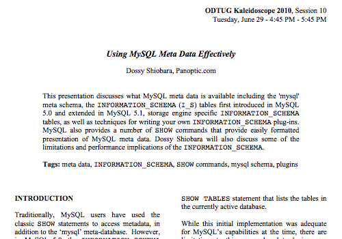 research paper on mysql