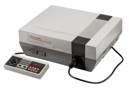 NES console with controller